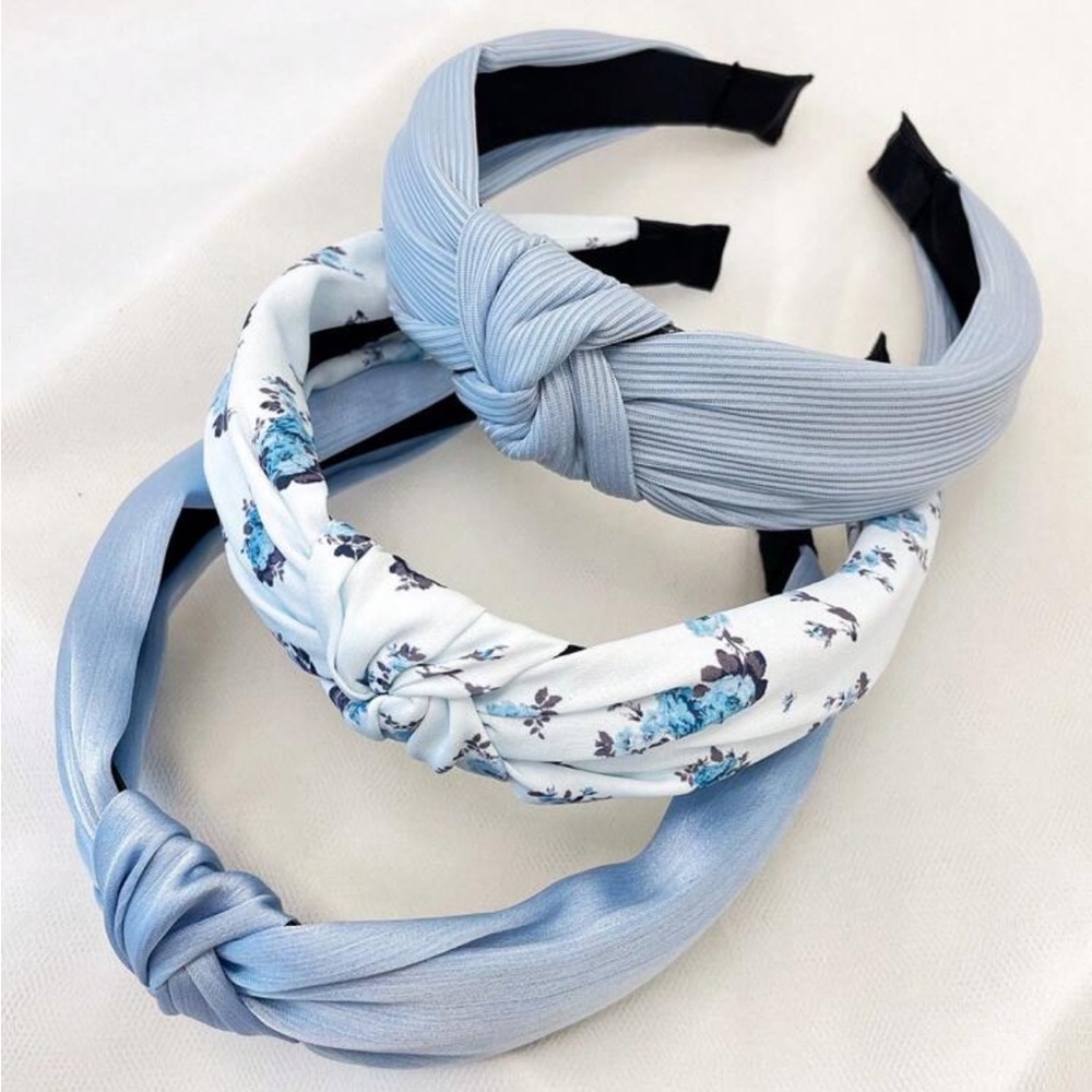 Blue floral‎ set of 3 headbands